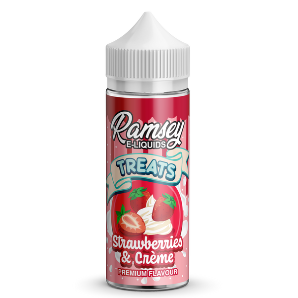 Ramsey E-Liquids Treats Strawberries & Creme 0mg 100ml Short Fill