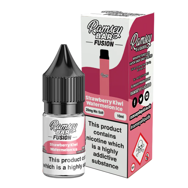 Ramsey E-Liquids Fusion: Strawberry Kiwi Watermelon Ice 10ml Nic Salt