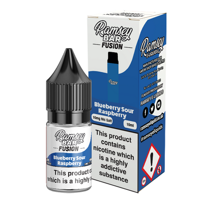 Ramsey E-Liquids Fusion: Blueberry Sour Raspberry 10ml Nic Salt – 10mg & 20mg