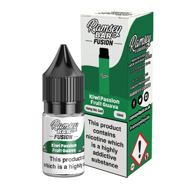 Ramsey E-Liquids Fusion: Kiwi Passion Fruit Guava 10ml Nic Salt