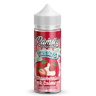 Ramsey E-Liquids Treats Strawberries & Creme 0mg 100ml Short Fill